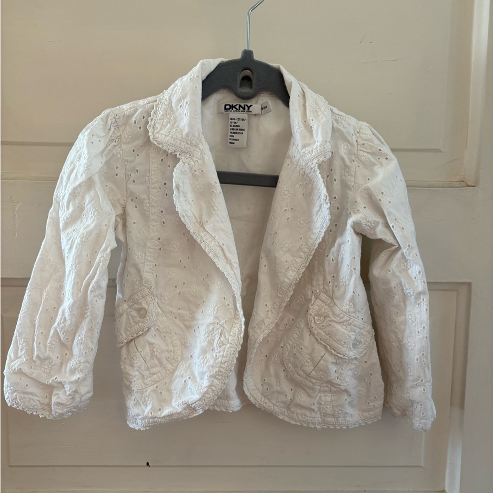 Toddler DKNY l White Eyelet Jacket